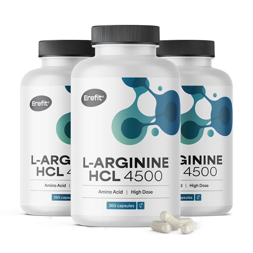 L-αργινίνη HCL 4500 mg σε κάψουλες.